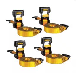DEWALT 1.25 in. x 16 ft. Ratchet Tie-Down Straps 3000 lbs. Break Strength (4-Pack) @De-209