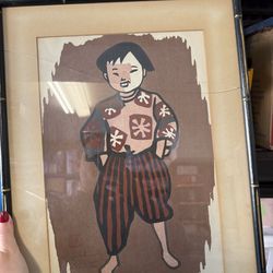 Kiyoshi Saito Woodblock Print Child of Aizu