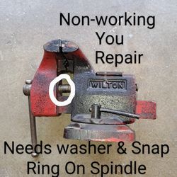 Vintage Wilton (Non-working) 4" Bench Vise (Needs Washer & Snap Ring On Spindle) You Repair. 
