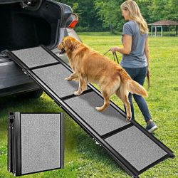 Extra Wide 71” Folding Dog Ramp – Heavy Duty Pet Ramp for Cars, SUVs, Trucks & Beds – Supports Up to 250 lbs