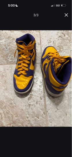 Nike Dunk High Yellow and Purple Sneakers