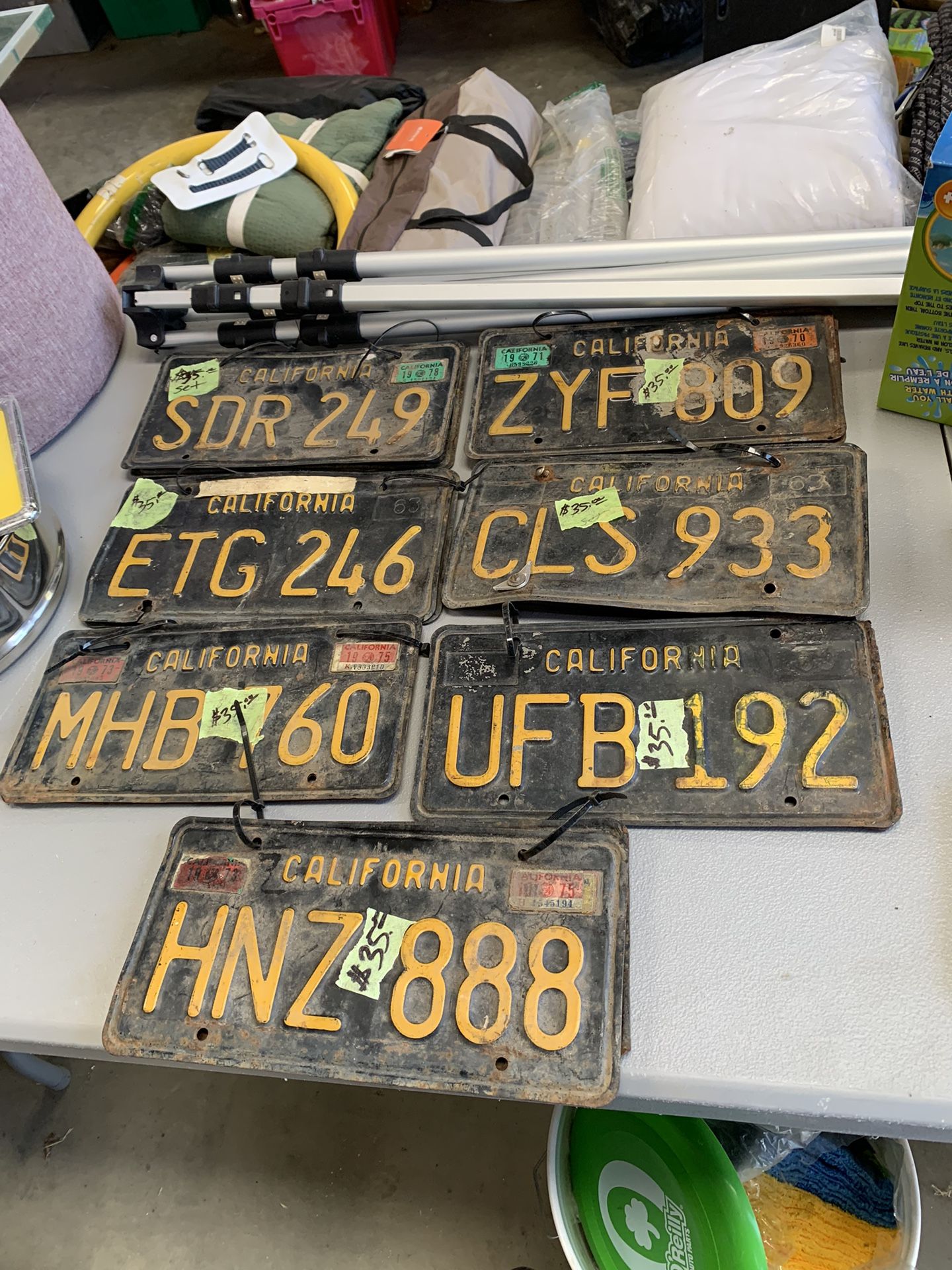 VINTAGE CALIFORNIA black LICENSE PLATES sets $35 each In Madera ca