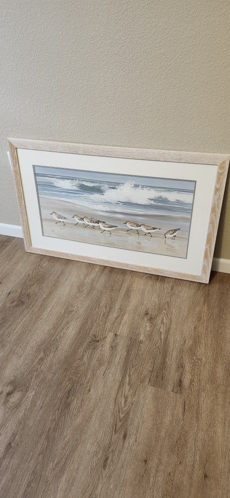 Birds on the beach Wooden frame