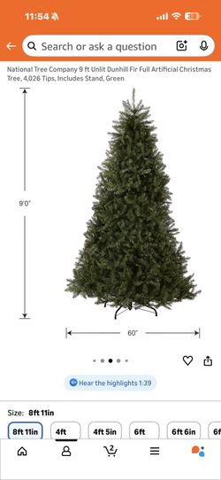 NIB National Tree Company Dunhill Fir 9 Ft