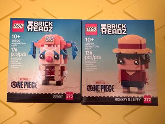 LEGO BrickHeadz One Piece Monkey D Luffy 40799 & 40800 Buggy The Clown