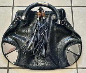 Gucci hobo python leather handbag