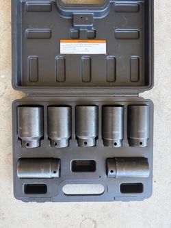 Pittsburgh 7pc Axle Nut Impact Socket Set 1/2” Drive – 29-38mm