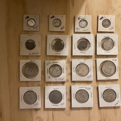 Half a dollars nickels and dimes coins