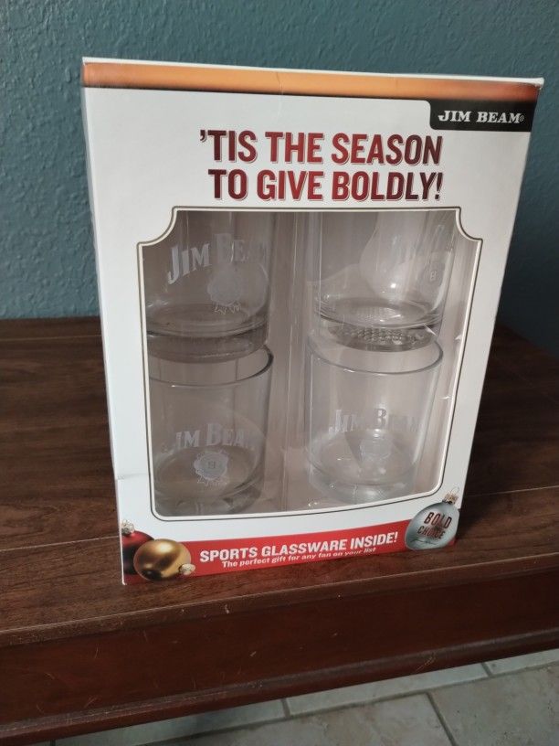 Brand New Jim Beam Rock Glasses 4 Pack