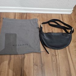 All Saint Half Moon Leather Shoulder Bag