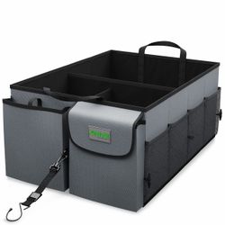 DRIVE - Car Trunk Organizer - Collapsible, Multi-Compartment Automotive SUV Car Organizer For Storage W/Adjustable Straps - Truck & Car Accessories Fo