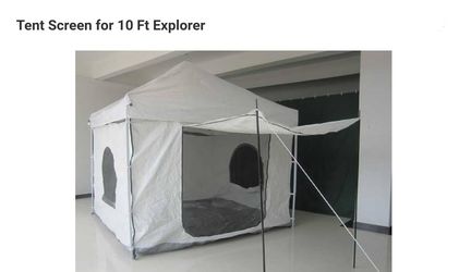 10X10 New White Camping Screen Tent Awning Metal Canopy