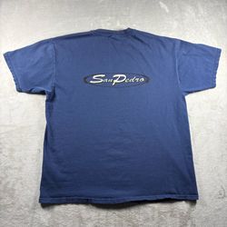 Vintage San Pedro CA T-Shirt Men’s XL Blue Faded Hawaii Surf Beach Distressed#7A