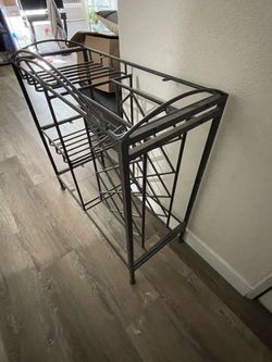 Metal Wine Rack Bar Console Table