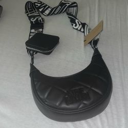 Steve Madden Quilted Black Crescent Purse — NEW With Tags