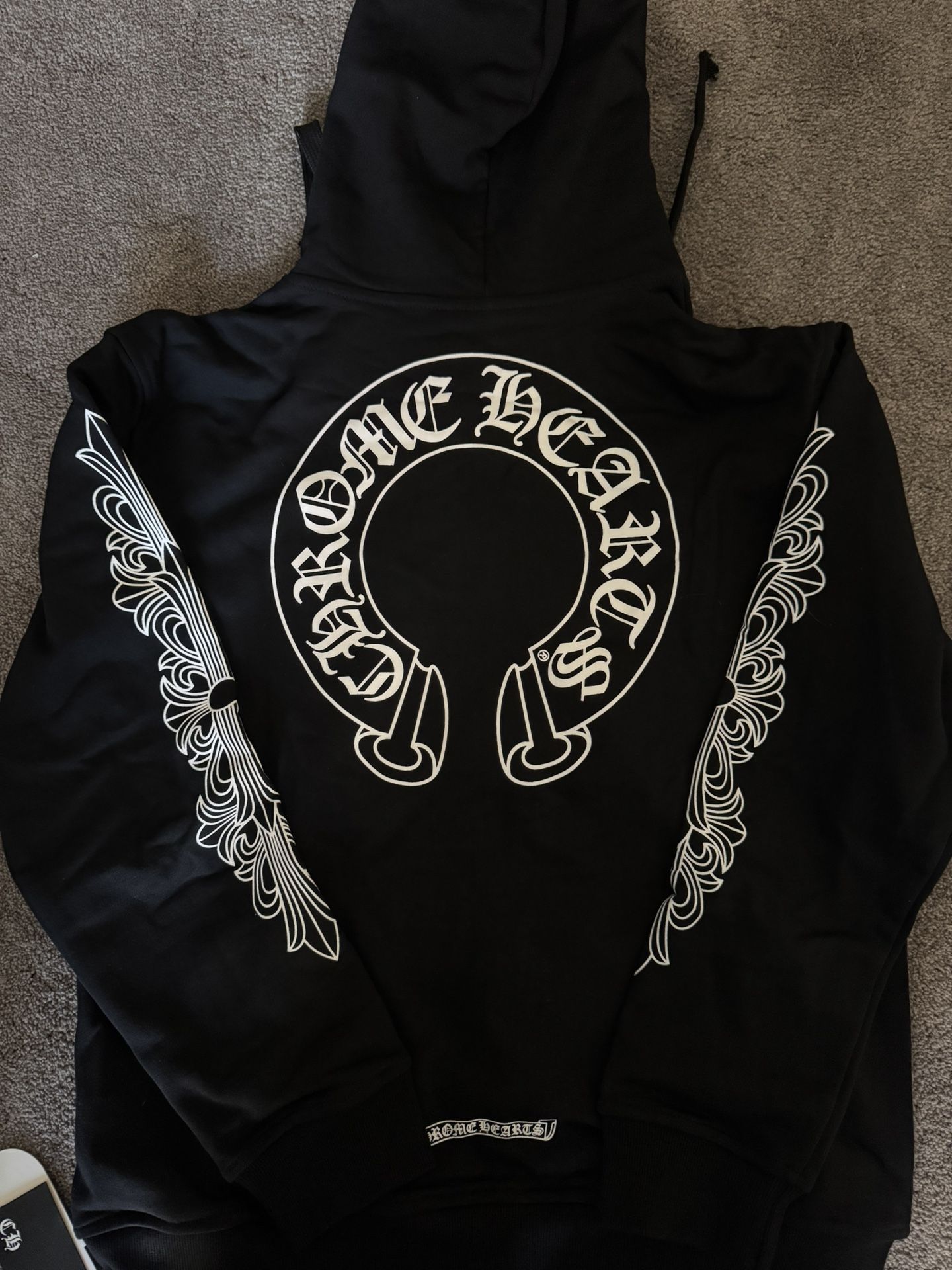 chrome heart black and white zipup