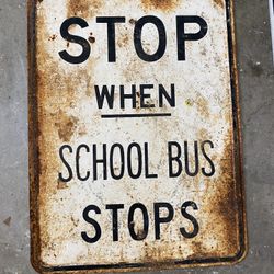 Antique School Bus Sign