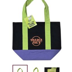 Trader Joe’s Mini Tote Black Purple Bag Halloween