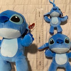 Disney Stitch TY Beanie Buddies All 3 Sizes