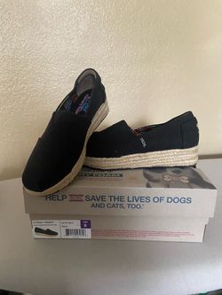 Skechers BOBS Wedge Canvas Slip-On Shoes