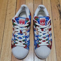 Adidas Floral  Superstar Shell Top Sneakers  Size 9