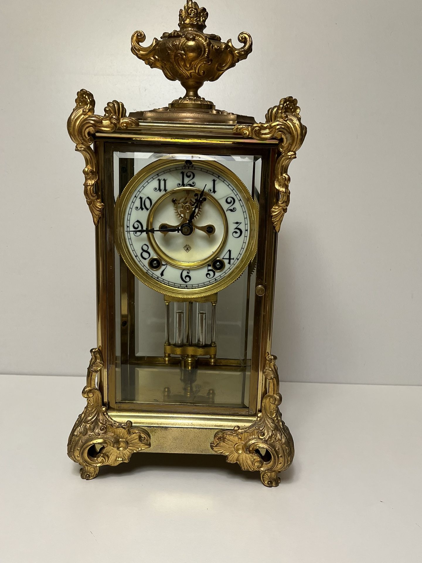 Antique 1904 Ansonia Marquis Crystal Regulator Clock