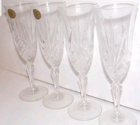 Salzburg Cristal De Flandre Fluted Champagne Glasses, Set of 4 - Nostalgia  2 Now