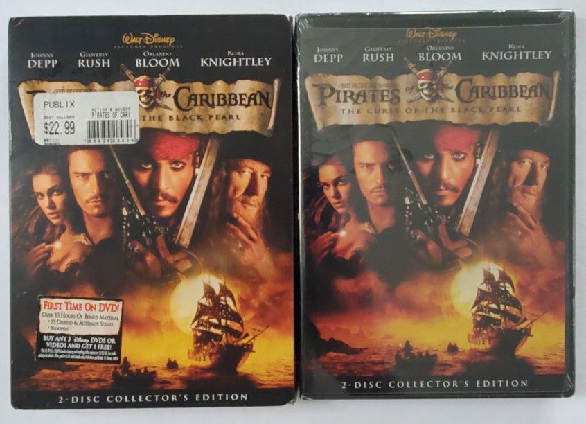 Pirates of the Caribbean Curse of the Black Pearl DVD 2003 Johnny Depp Comedy Movie New