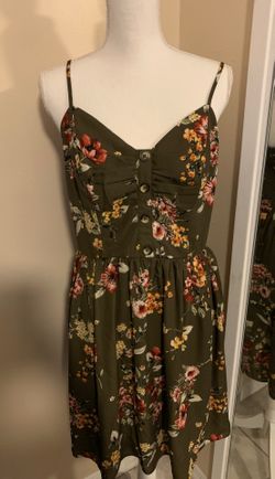 New Green floral print dress