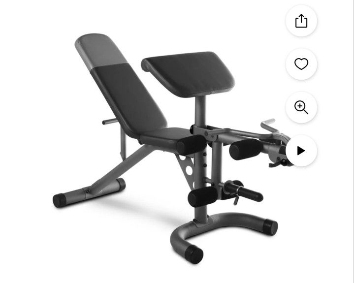 Weider Weight Bench with Preacher Curl and Leg Attachment