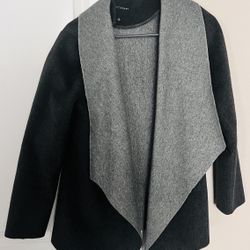 Two‑Tone Draped Coat