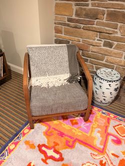 Grey mid century modern chair