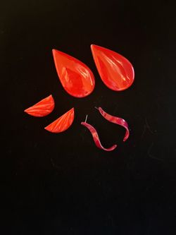 Vintage 80s Red Earring Bundle - 3 Pairs Retro Costume Jewelry
