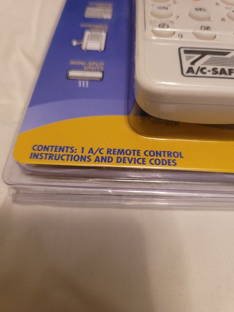 AC UNIVERSAL REMOTE CONTROL AC-SAFE WINDOW/PORTABLE UNITS AC-RC01. New & Sealed