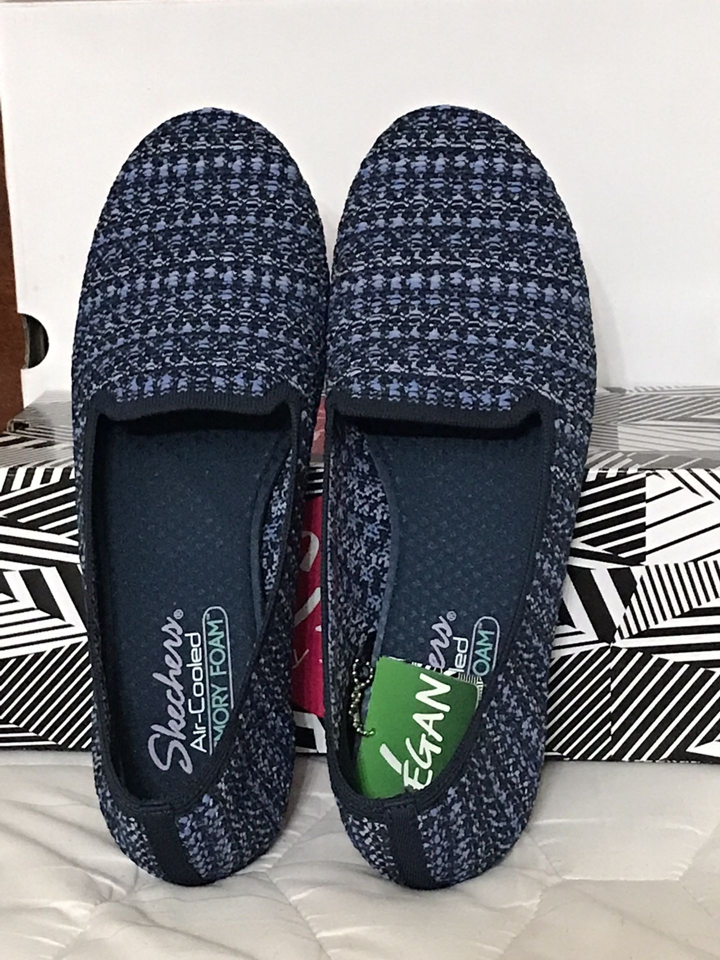 Skechers Blue Patterned Flats