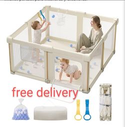 NEW IN BOX 🎁 foldable playpen with ball pit balls Nuevo corralito plegable
