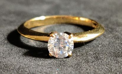 Engagement ring gold plated CZ size 9.5