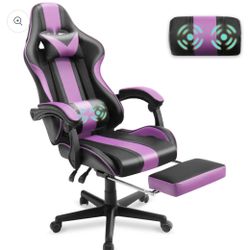 Muses Series Purple Gaming Chairs with Footrest E-Sports Racing Game Chair