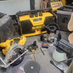 Dewalt 18volt Saw & Radio W/charger,Craftsman Router & Airless Sprayer & More