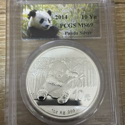 1 OZ Silver Panda 2014 MS69 