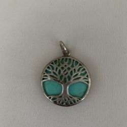 Sterling Silver Natural Turquoise Necklace Pendant 