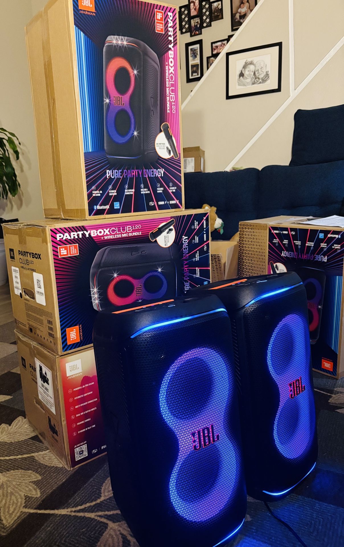 JBL PartyBox Club Live 120 Bluetooth Portable Party Speaker with LED Light Show & Powerful Bass