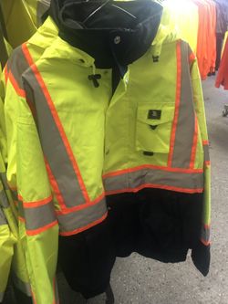 3A Safety Hi-Viz Waterproof Class 3 Bomber Jacket With Removable Liner.