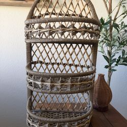 3 Tier Wicker Hanging Shelf