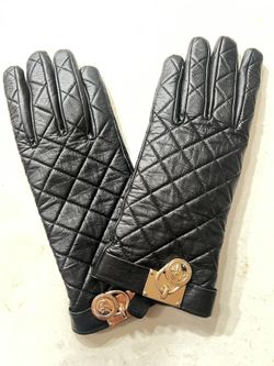 Michael Kors Xs-Black, Genuine Leather Gloves 