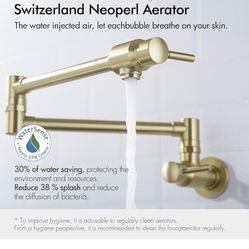 BAGNOLUX Brushed Gold Pot Filler Faucet 