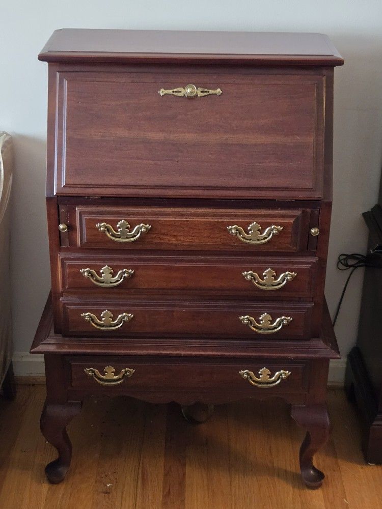 Cherry Drop Front Secretary Desk