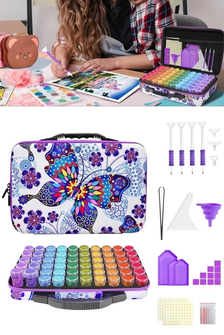 Diamond Painting Carrying Case Kit Purple Butterfly