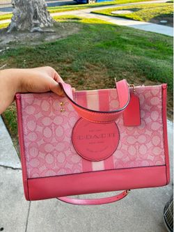 Pink Coach Dempsey Tote Bag