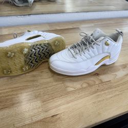 Retro 12 white/gold golf shoes Size 11